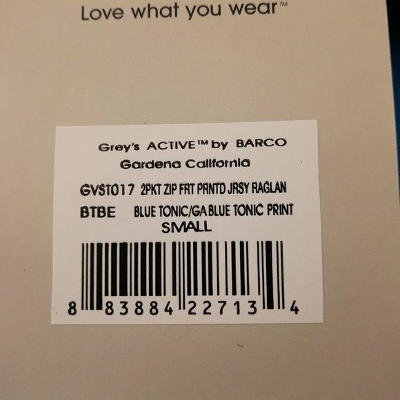 Grey's Anatomy Scrub Top GVST017-BTBE Blue Tonic - Picture 9 of 9